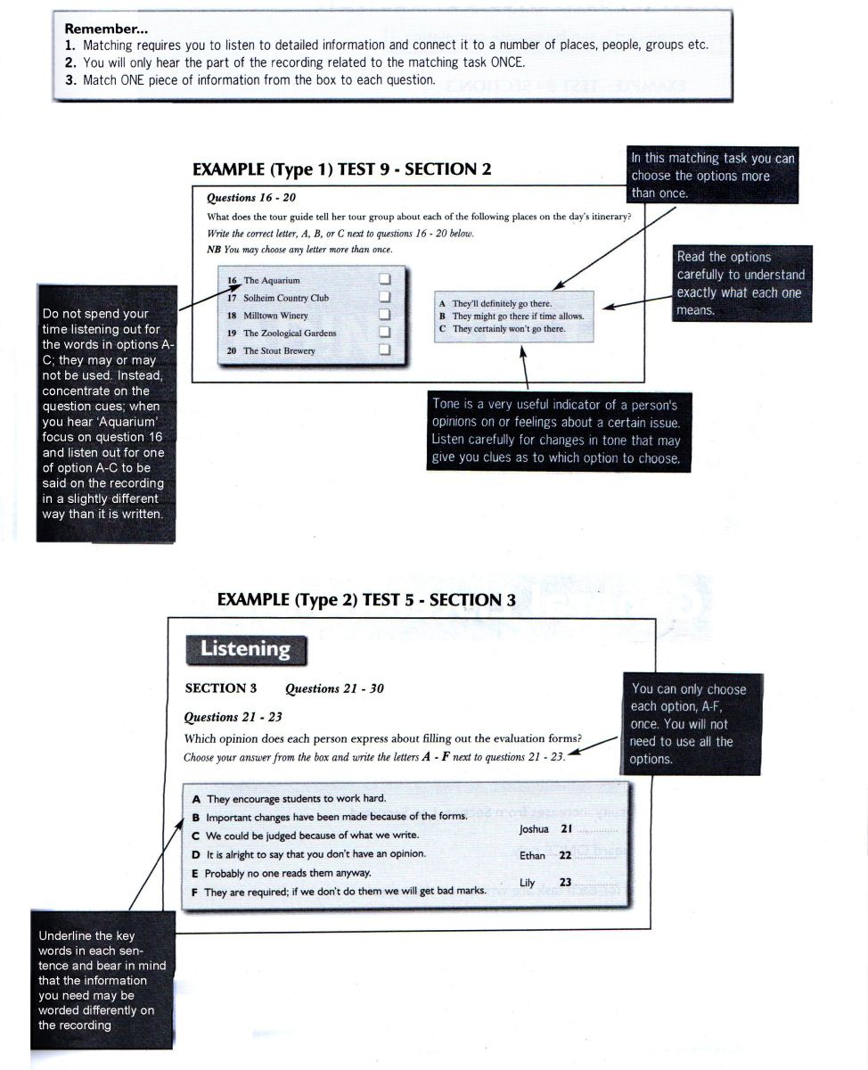 IELTS-Guide-Listening-8-Matching